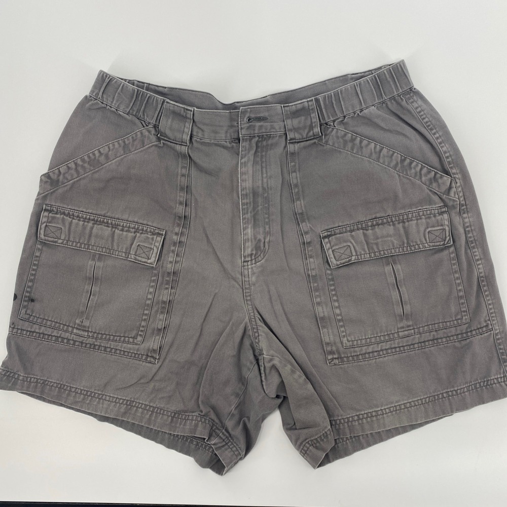 Croft Barrow Cargo Shorts Mens 36 Gray Utility Gorpcore Hiking Casual Outdoors